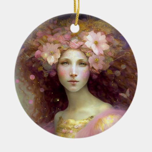 Roze Fantasy Art Keramisch Ornament (Voorkant)