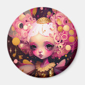 Roze Fantasy Art Magneet (Voorkant)
