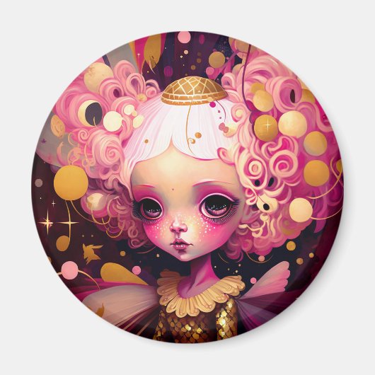 Roze Fantasy Art Magneet (Voorkant)