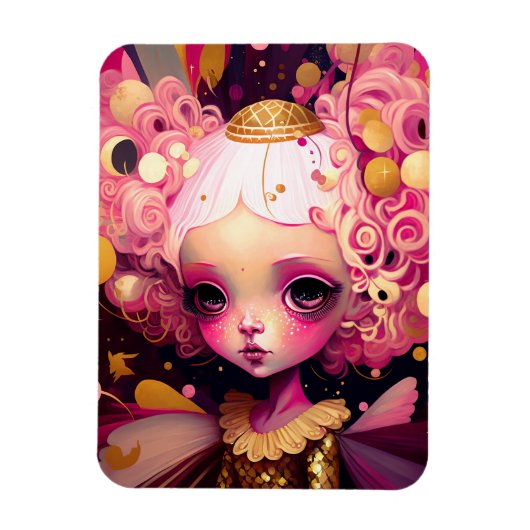 Roze Fantasy Art Magneet (Verticaal)