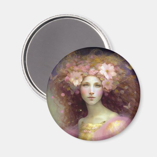 Roze Fantasy Art Magneet (Voorkant / Achterkant)