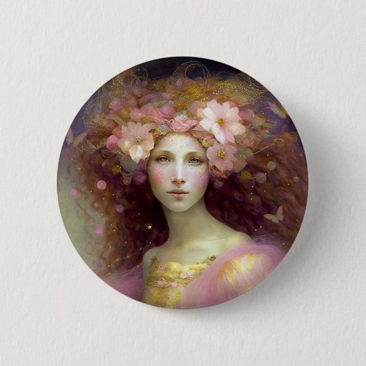 Roze Fantasy Art Ronde Button 5,7 Cm (Voorkant)
