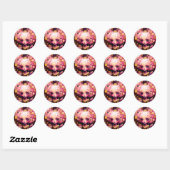 Roze Fantasy Art Ronde Sticker (Vel)