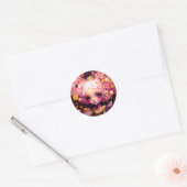 Roze Fantasy Art Ronde Sticker (Envelop)
