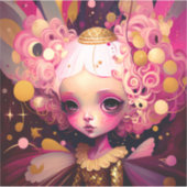 Roze Fantasy Art Sticker (Voorkant)