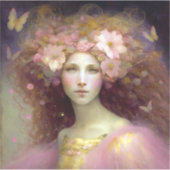 Roze Fantasy Art Sticker (Voorkant)