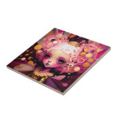 Roze Fantasy Art Tegeltje (Zijkant)