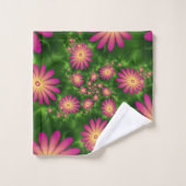 Roze fantasy Flowers Modern Abstract fractal Art Bad Handdoek (Wasdoekje)