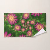 Roze fantasy Flowers Modern Abstract fractal Art Bad Handdoek (Handdoek)