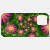 Roze fantasy Flowers Modern Abstract fractal Art Case-Mate iPhone Case (Achterkant (horizontaal))