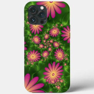 Roze fantasy Flowers Modern Abstract fractal Art Case-Mate iPhone Case