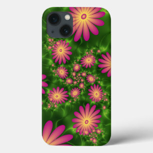 Roze fantasy Flowers Modern Abstract fractal Art Case-Mate iPhone Case