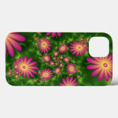 Roze fantasy Flowers Modern Abstract fractal Art Case-Mate iPhone Case (Achterkant (horizontaal))