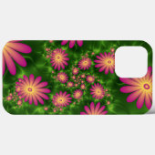 Roze fantasy Flowers Modern Abstract fractal Art Case-Mate iPhone Case (Achterkant (horizontaal))
