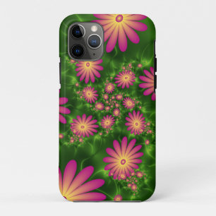 Roze fantasy Flowers Modern Abstract fractal Art Case-Mate iPhone Case