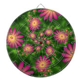 Roze fantasy Flowers Modern Abstract fractal Art Dartbord (Voorkant)
