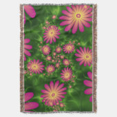 Roze fantasy Flowers Modern Abstract fractal Art Deken (Voorkant Verticaal)