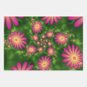 Roze fantasy Flowers Modern Abstract fractal Art Inpakpapier Vel (Voorkant 2)