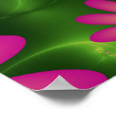 Roze fantasy Flowers Modern Abstract fractal Art Poster (Hoek)