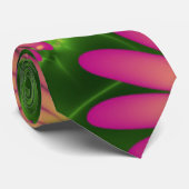 Roze fantasy Flowers Modern Abstract fractal Art Stropdas (Opgerold)