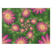 Roze fantasy Flowers Modern Abstract fractal Art Tafelkleed (Voorkant (Horizontaal))