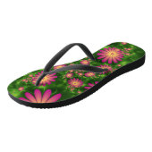 Roze fantasy Flowers Modern Abstract fractal Art Teenslippers (Schuin)