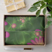 Roze fantasy Flowers Modern Abstract fractal Art Tissuepapier (Geschenk)