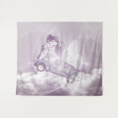 Roze fantasy Flying Horse Car Butterfly Fairy Wing Wandkleed (Voorkant (horizontaal))