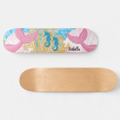 Roze Fantasy Mermaid Life Persoonlijk Skateboard (Horizontaal)