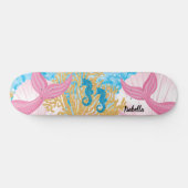 Roze Fantasy Mermaid Life Persoonlijk Skateboard (Horizontaal)