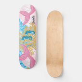 Roze Fantasy Mermaid Life Persoonlijk Skateboard (Voorkant)