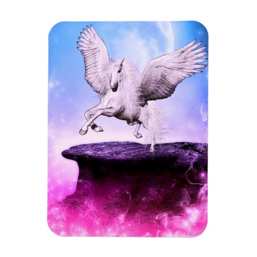 Roze Fantasy Unicorn Magneet (Verticaal)