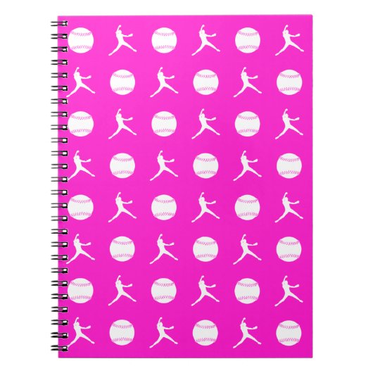 Roze fasch patroonlaptop notitieboek (Voorkant)