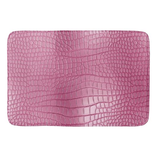 Roze Faux Alligator Animal Print Badmat (Voorkant)