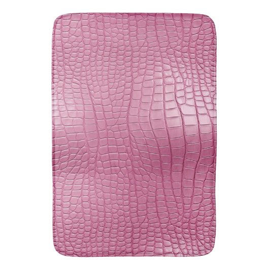 Roze Faux Alligator Animal Print Badmat (Voorkant Verticaal)