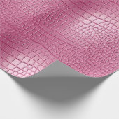 Roze Faux Alligator Animal Print Cadeaupapier (Hoek)