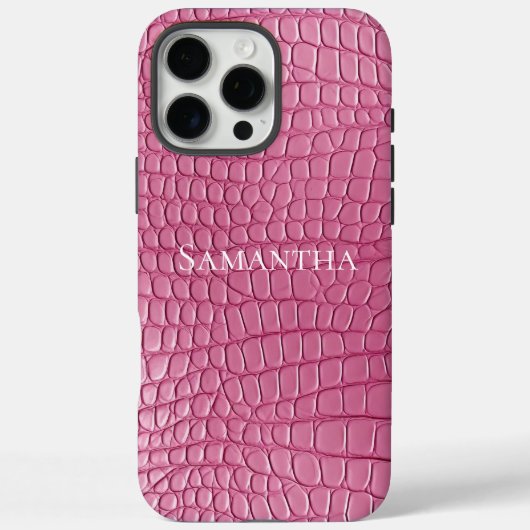 Roze Faux Alligator Animal Print Case-Mate iPhone Case (Achterkant)