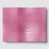 Roze Faux Alligator Animal Print Gastenboek (Achterkant)