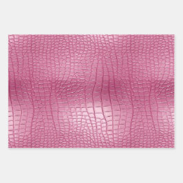 Roze Faux Alligator Animal Print Inpakpapier Vel