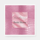 Roze Faux Alligator Animal Print Servet (Voorkant)