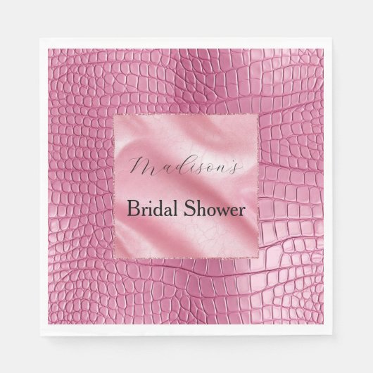 Roze Faux Alligator Animal Print Servet (Voorkant)