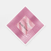 Roze Faux Alligator Animal Print Servet (Hoek)