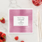 Roze Faux Alligator Animal Print Servet (Insitu)