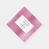 Roze Faux Alligator Animal Print Servet (Hoek)