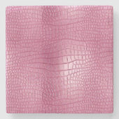 Roze Faux Alligator Animal Print Stenen Onderzetter (Voorkant)
