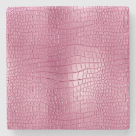 Roze Faux Alligator Animal Print Stenen Onderzetter