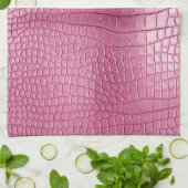 Roze Faux Alligator Animal Print Theedoek (Gevouwen)