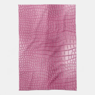 Roze Faux Alligator Animal Print Theedoek