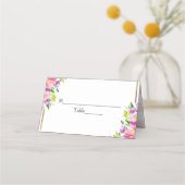 Roze & Faux Folie Goud Bloemen Vrijgezellenfeest Plaatskaartje (Voorkant)