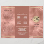Roze Faux Folie Monogram Logo Drievoudig Brochure (Voorkant)